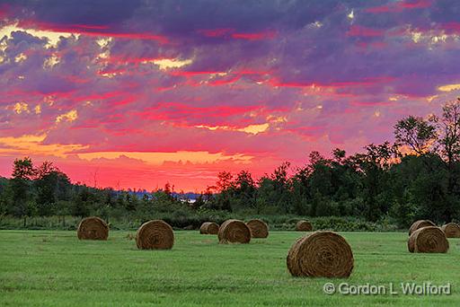 Bales At Sunrise_35511-6.jpg - Photographed near Smiths Falls, Ontario, Canada.